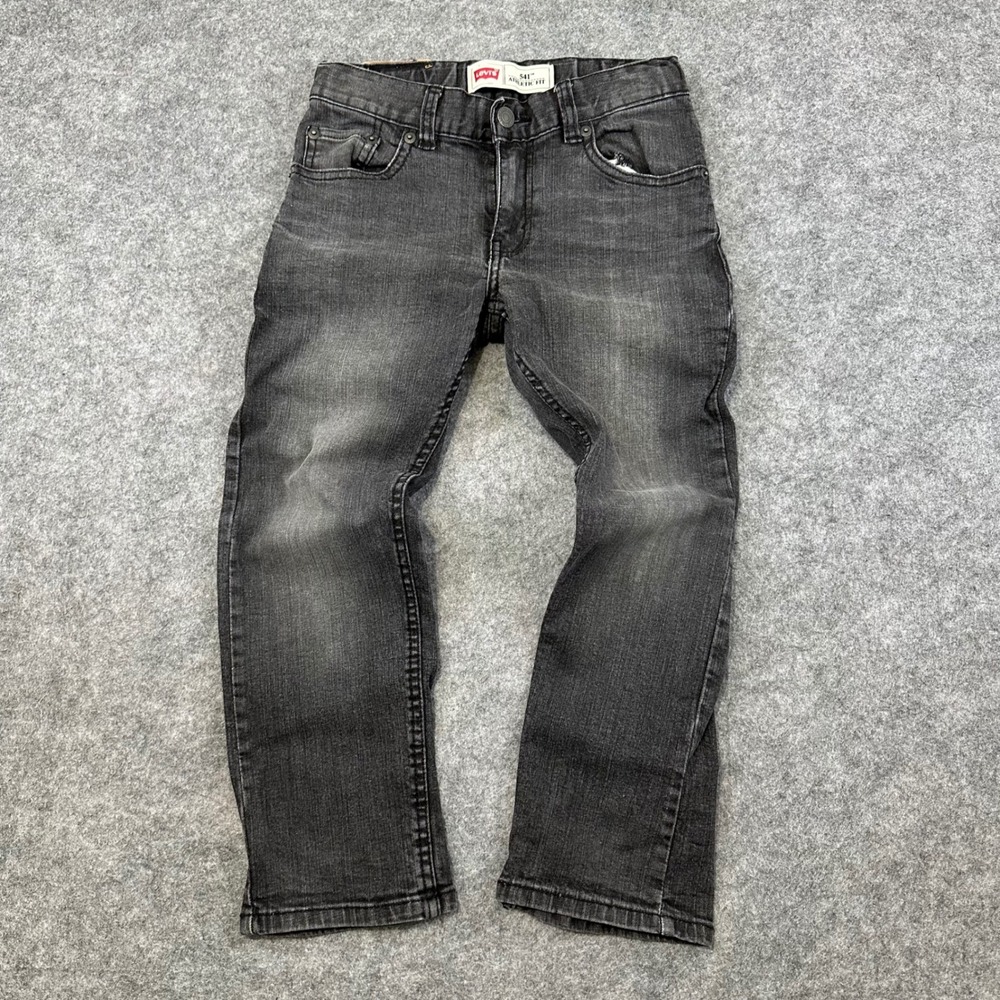Levi's 541 Athletic Fit Jeans Kids 8 Regular Gray Denim Stretch Adjustable Waist